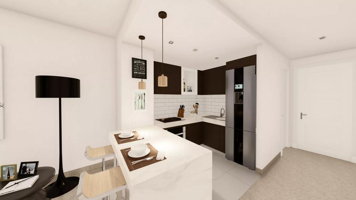 Small Oasis Render Interior Resort Apartments Kitchen