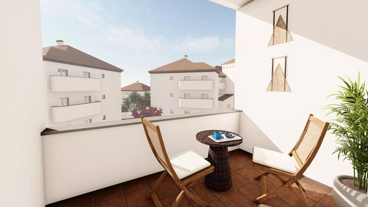 Small Oasis Render Interior Resort Apartments Balcony