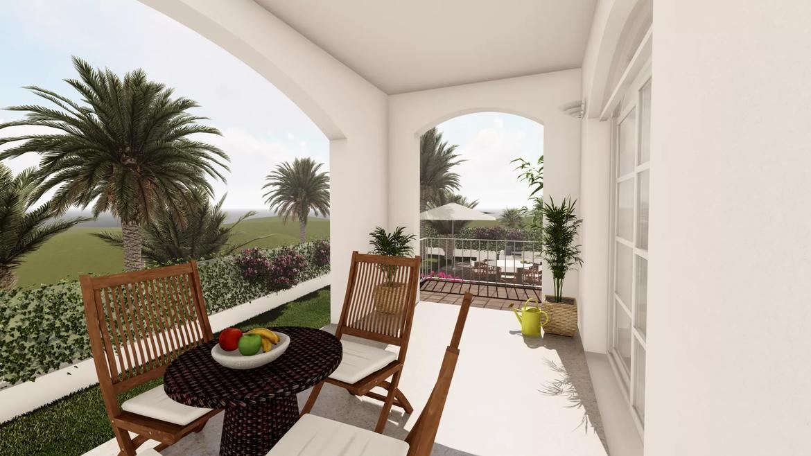 Small Oasis Render Interior Villas Terrace